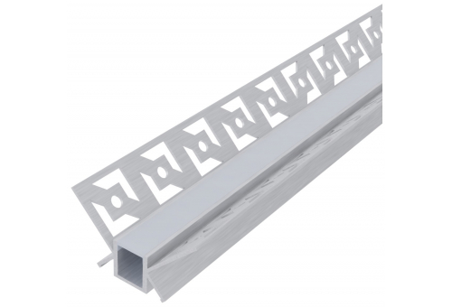 Alu Profile for Plasterboard Inner Corner with Milky cover 1m