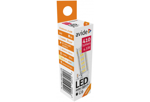 Bec LED capsulă 4.5W G9 NW Avide