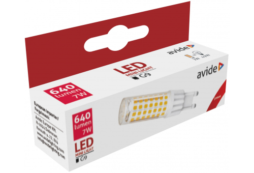 Bec LED capsulă 7W G9 WW orizontal Avide
