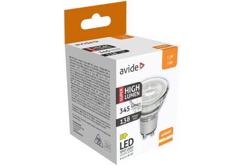 LED Spot Alu+plastic 2.5W GU10 NW Super High Lumen