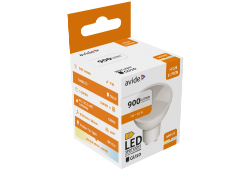 Avide LED Spot Alu+plastic 7W GU10 NW 4000K 900lm