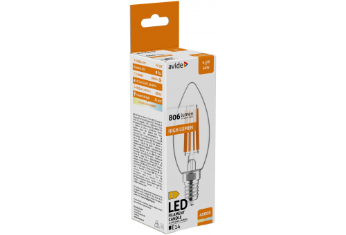 Bec LED Filament lumânare 6.5W E14 NW High lumen Avide