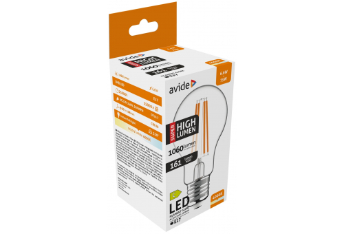 Bec LED Filament Globe 6.6W E27 A60 NW Avide Super High Lumen