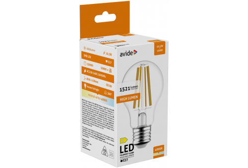 LED Filament Globe 10.5W E27 A70 360° NW High Lumen