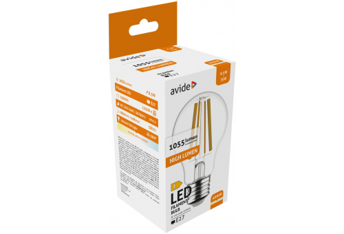 Avide LED Filament Globe 8.5W E27 NW 4000K High Lumen