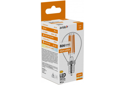 Bec LED Filament Mini Globe 6.5W E14 NW High lumen Avide