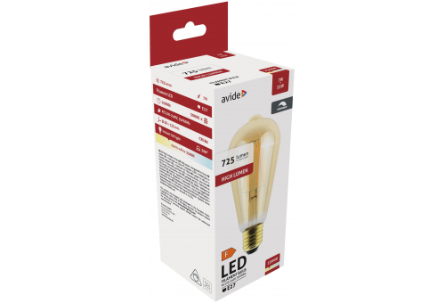 Bec LED Filament ST57 7W dimabil/chihlimbar E27 WW Avide