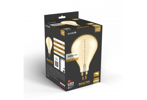 LED Jumbo Filament Rialto Amber 4.5W E27 2200K Fényerőszabályzós
