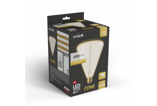 LED Jumbo Filament Cone Amber 4.9W E27 2200K Fényerőszabályzós