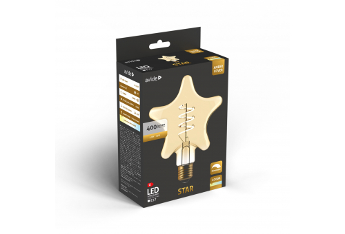 LED Jumbo Filament Star Amber 4.9W E27 2200K Fényerőszabályzós