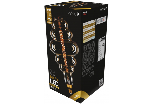 Bec LED 8W E27 2400K dimabil Jumbo Filament Bixby 200x410mm Amber Avide