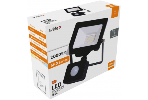 LED Refletor Slim SMD 20W NW Com sensor de movimento PIR