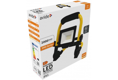 Avide LED Flood Light Slim SMD 20W with Stand 1.5m NW 4000K