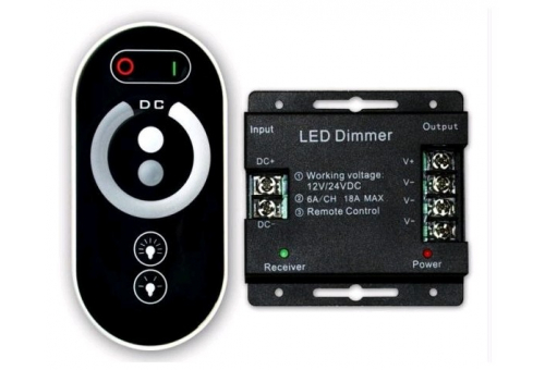 Fita LED 12V 216W Controlo da intensidade de luz RF Telecomando e comando com painel tátil