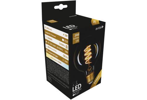 Bec LED Soft Filament G80 5W E27 EW Avide