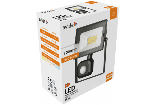 LED Flood Light Slim SMD 20W NW PIR