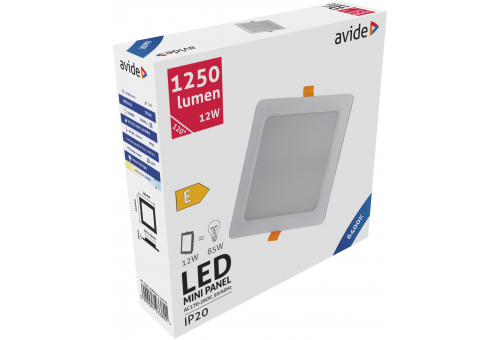 LED Ceiling Lamp Recessed Panel Square Plastic 12W CW