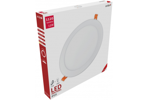 LED Ceiling Lamp Recessed Panel Round ALU 15W WW