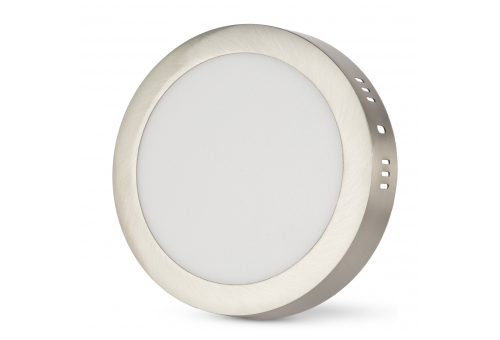 LED Ceiling Lamp Surface Mounted Round ALU Satin Nickel 12W NW