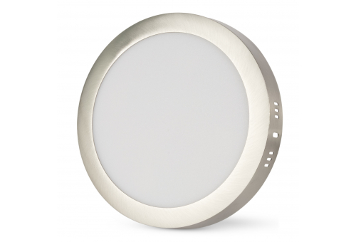LED Ceiling Lamp Surface Mounted Round ALU Satin Nickel 18W NW