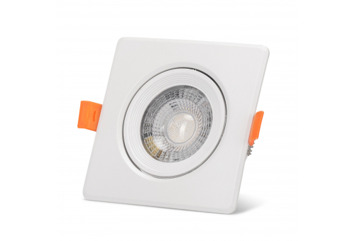 LED Spot encastrável 38° Quadrado 7W WW