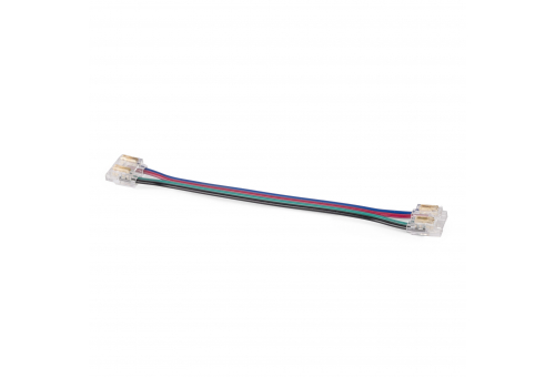 LED szalag kiegészítő - Forrasztásmentes toldó csatlakozó 10 cm-es kábellel, alkalmas 10mm CLED szalaghoz - RGB (10 darabos csomag)