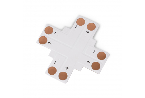 LED szalag kiegészítő - Forrasztásmentes X csatlakozó, alkalmas SMD 2835/3528 szalaghoz, 8MM - egyszínű (10 darabos csomag)