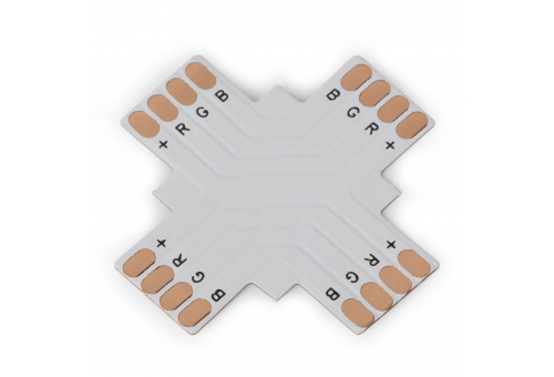 LED szalag kiegészítő - Forrasztásmentes X csatlakozó, alkalmas SMD 5050 szalaghoz, 10MM - RGB (10 darabos csomag)