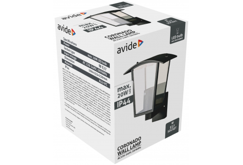 Avide Outdoor Wall Lamp Coronado 1xE27 IP44 Black