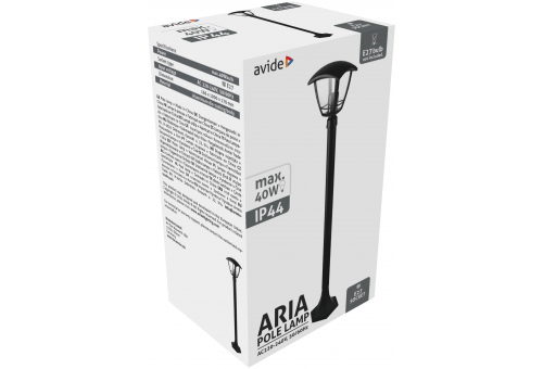 Exteriérová stojacia lampa Aria 100cm 1xE27 Čierna IP44