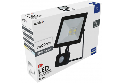 Value LED Flood Light Slim SMD 30W CW PIR