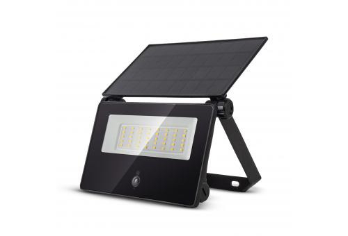 Avide Solar Floodlight 4000K, 2pcs Replaceable Battery, Compact Solar Panel, 1300lm, PIR sensor, with Remote Controller
