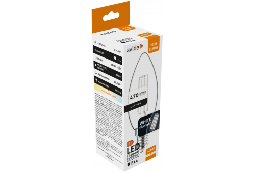 Bec LED Candle White Filament 4.5W E14 NW Avide