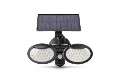Solar Kunststoff Wandleuchte 10W SMD 2 Köpfe mit PIR