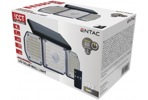 Solar Kunststoff Wandleuchte 2,3W SMD 3-köpfig mit PIR + IR
